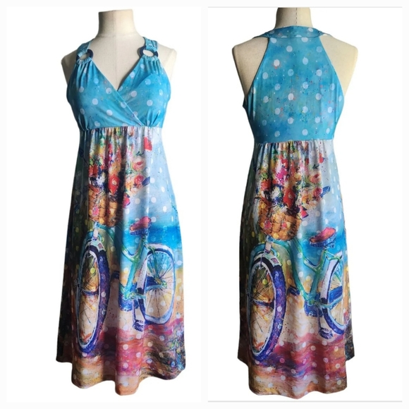 Leoma Lovegrove Bicycle Print "Art to Wear" Dress Size Small - Picture 16 of 16